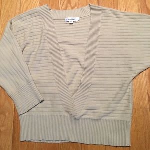 Calvin Klein V Neck Dolman Sleeve Sweater